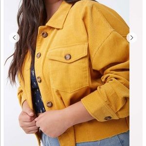 Plus Size Corduroy Jacket Mustard